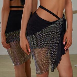 *NEW* ZYM Dance wear Latin practice wrap-around skirt. Size: Medium Color: black